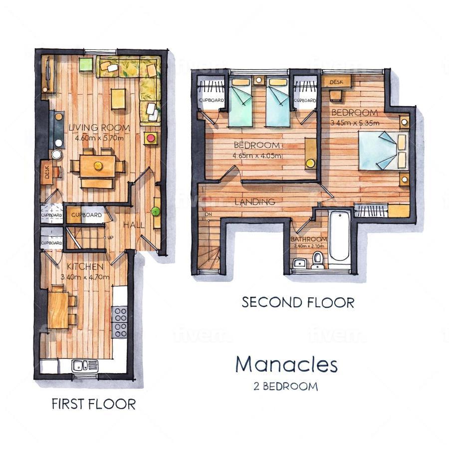 Manacles - Spacious Flat Near Beach With Sea Views & Parking Falmouth Exteriör bild